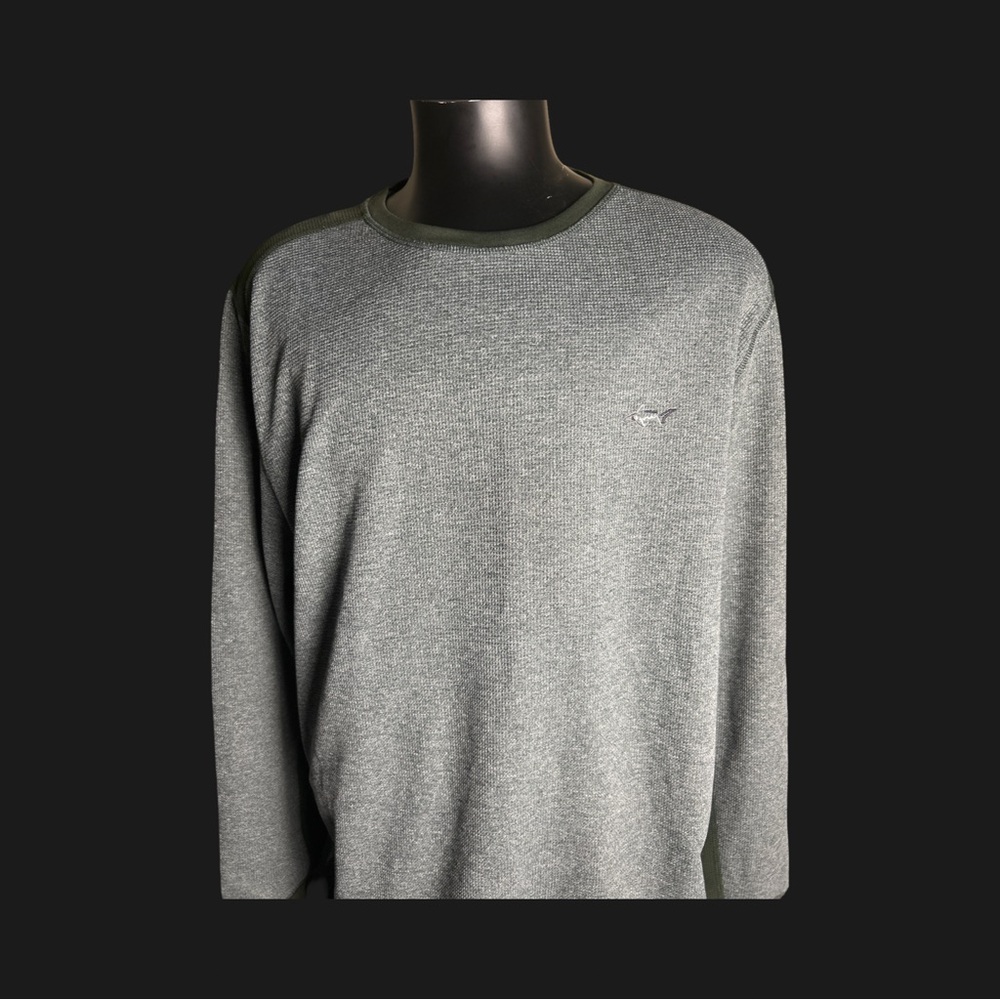 New Greg Norman for Tasso Elba‎ Gray/green Long Sleeve Shirt with Green Accents. - Picture 2 of 11